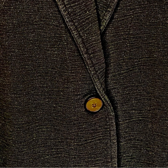 Women Black Light Jersey Blazer with Button Detail stretch Fabric Size Large - Picture 7 of 13